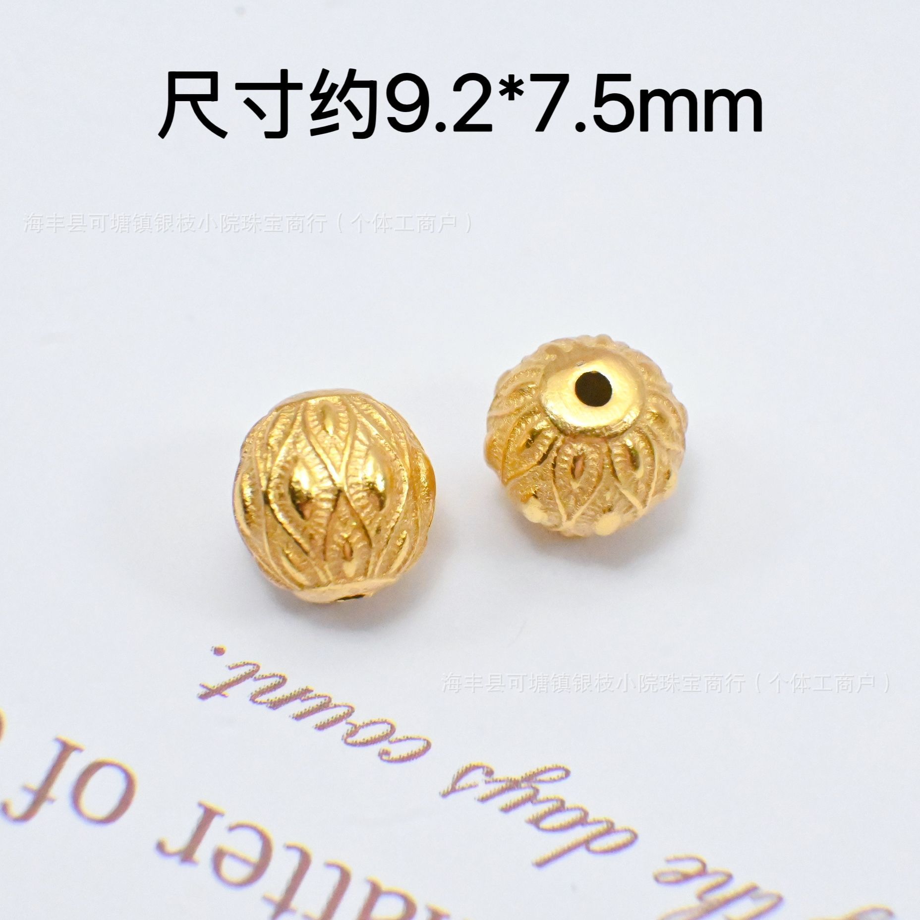 S925 Silver Ancient Gold DIY Through-Hole Accessories Cut Out Gourd Spacer Bead Pendant Lifting Braided Bracelet Necklace Accessories