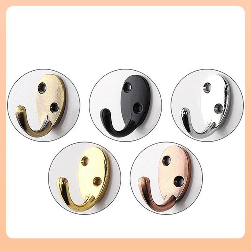 Bedroom wall single clothes hook zinc alloy black wall clothes retro hook wholesale single hook clothes