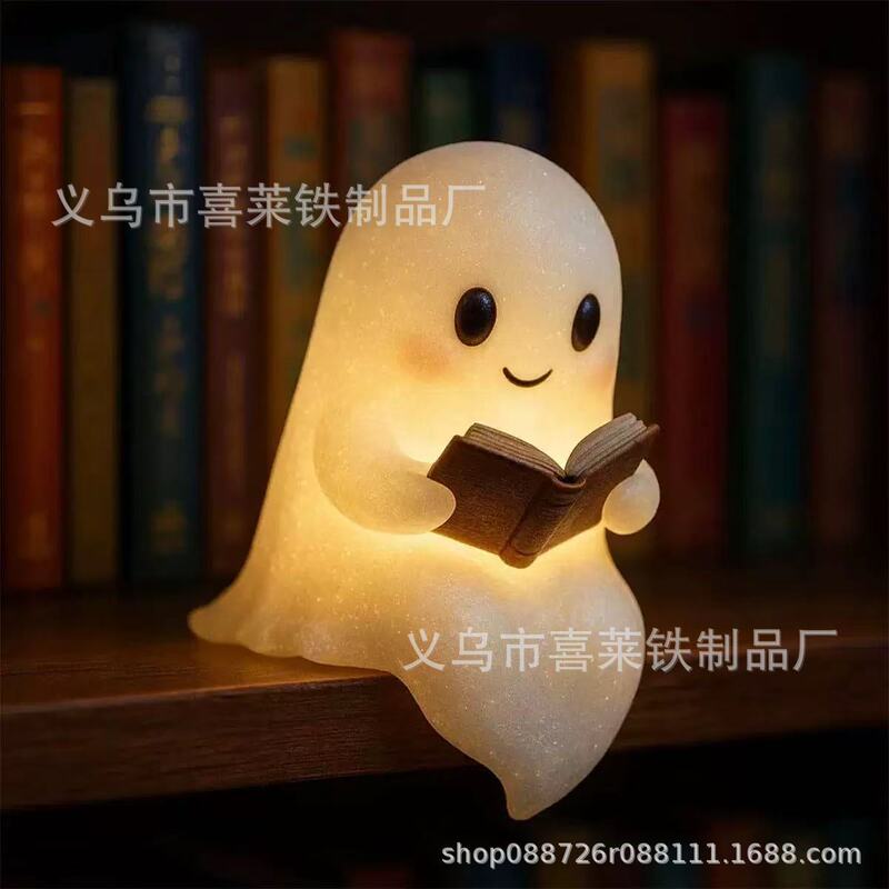 Ghost Reading Book Lamp 可爱鬼魂读书灯 鬼魂阅读夜灯万圣节|undefined