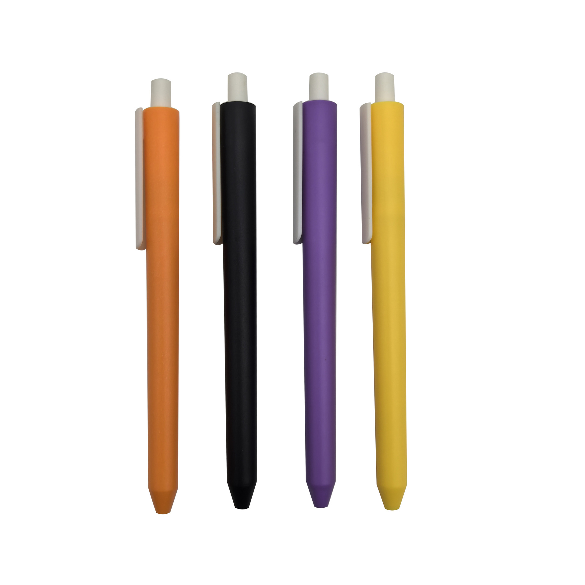 Bolígrafo de bolas de plástico esmerilado de presión directa, bolígrafo ancho de bolígrafo personalizado con logotipo de color caramelo esmerilado de textura publicitaria