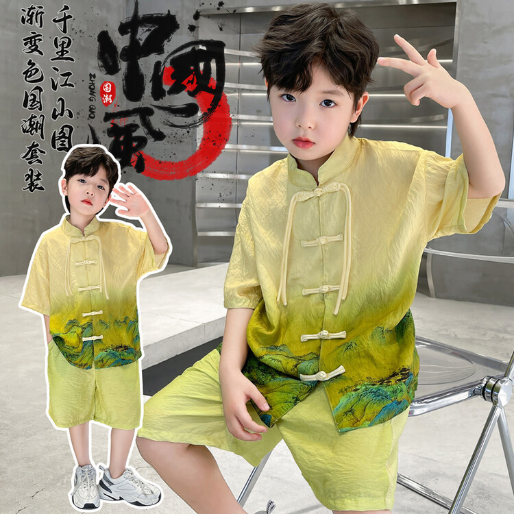 녹색 수천 마일지도 그라디언트 색상 국가 스타일 세트