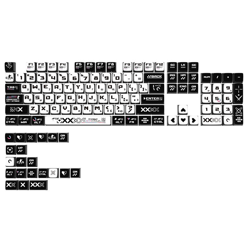 Russia's Exclusive Hot-Selling Theme Keycap Mechanical Keyboard Sa Height Four-Sided Transparent Pbt Sublimation Process Keycap