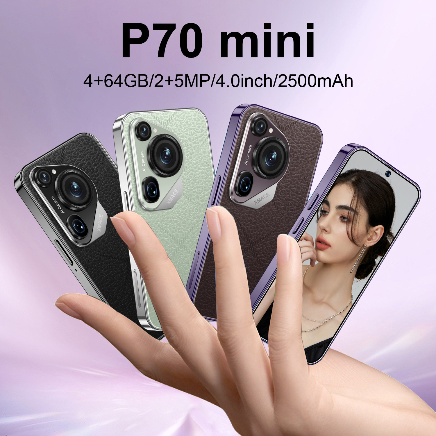 迷你新款P70 Mini 跨境手机  4G安卓8.1外贸儿童学生小巧智能手机