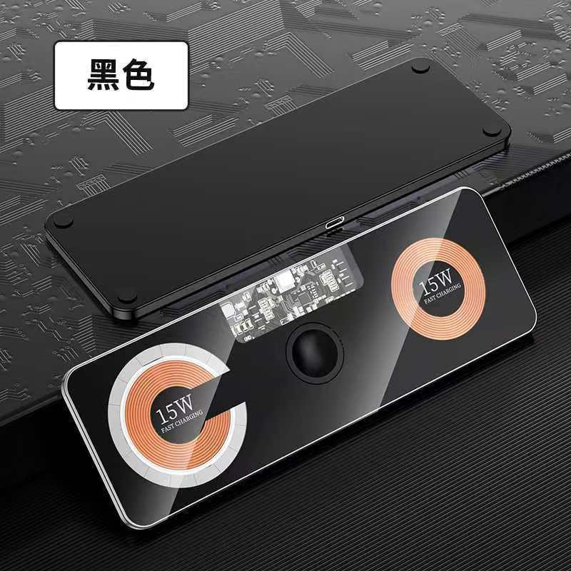 Transfronterizo magsafe auricular de aleación de aluminio transparente para teléfono móvil reloj Bluetooth cargador inalámbrico magnético tres en uno