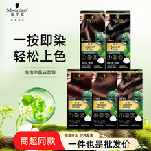 施华蔻一按染怡然染发膏无氨泡泡染发剂自己在家染发霜盖白发