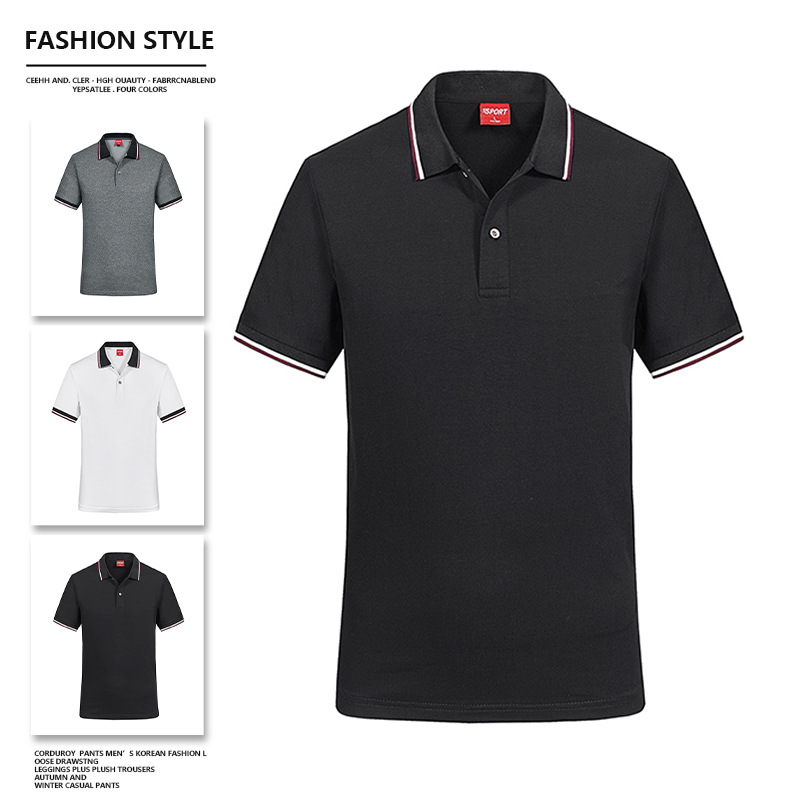 Papa de verano polo para hombre de manga corta nuevo color sólido de mediana edad con tapa de camiseta casuales de algodón