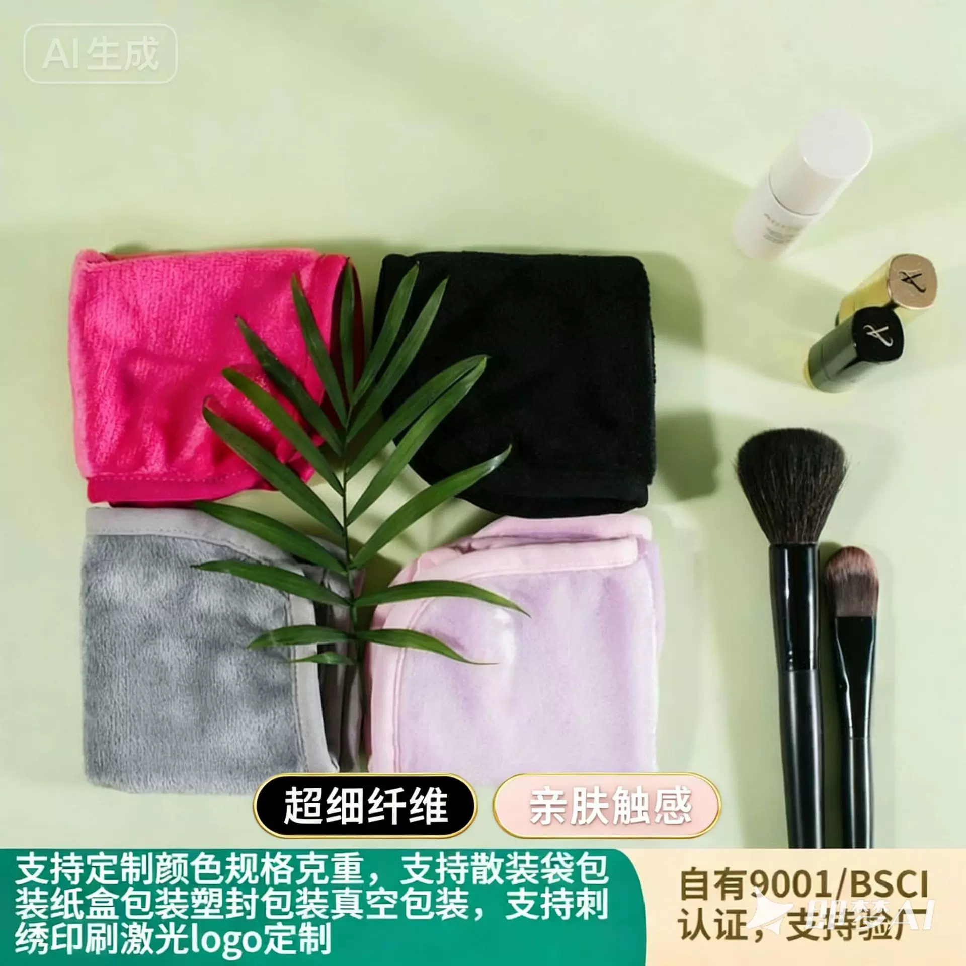 洁面卸妆超细纤维毛巾柔软美容亲肤绒面清水方形方巾厂家批发