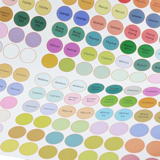 A4 Chinese and English Essential Oil Bottle Sticker 13mm Round Bottle Cap Sticker Dotteri Essential Oil Label Sticker Big Head Cover Sticker
