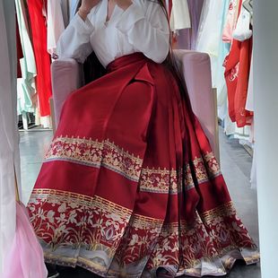 Original Heavy Industry Woven Gold Horse-faced Skirt 4.5 m Swing Daily National Style Hanfu National Style Waist-length Traditional Adult