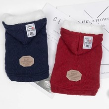 亏本清仓宠物服装秋冬款加厚保暖狗衣服猫衣服毛线格子带帽毛衣