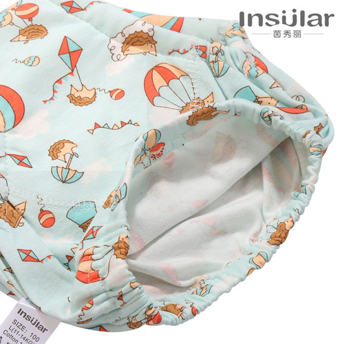 Color box 2 pack pure cotton washable baby training pants study pants 6-layer gauze diaper pants baby supplies cross-border