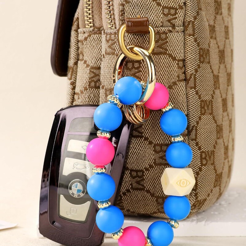 Women's Silicone Keychain Bracelet |   Elastic Wrist Keychain Bracelet Suitable for Car Keys