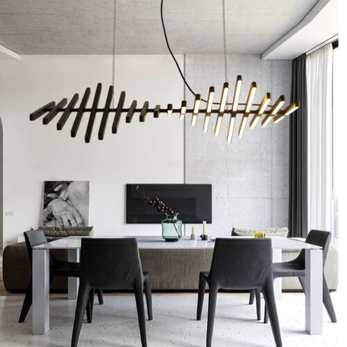 Nordic designer restaurant fishbone chandelier modern minimalist bedroom island bar hotel office strip lighting