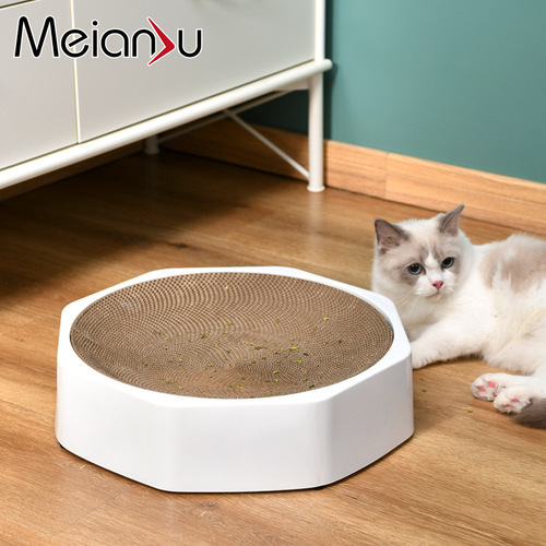 Meianju Octagonal Cat Scratching Box Replaceable Corrugated Cat Scratching Board Cat Toy Cat Nest Pet Supplies