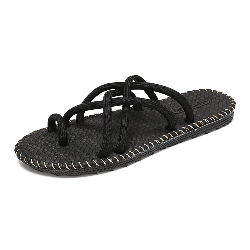 Moda de verano en línea para hombres tejiendo sandalias de comercio exterior tamaño grande perforar aire casuales zapatos de playa fábrica directa