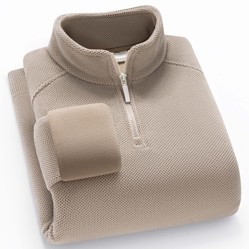 【Sheep Wool】Men's Autumn and Winter Half-Zip Stand-Up Collar Sweatshirt, Fleece-Lined, Thickened, Warm Fleece Top, Base Shirt 【Sheep Wool】Men's Autumn and Winter Half-Zip Stand-Up Collar Sweatshirt, Fleece-Lined, Thickened, Warm Fleece Top, Base Shirt