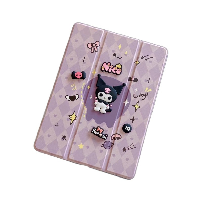 Aplicable a Apple Huawei cubierta de cuero 3D estereoscópico tablet encantador dibujos animados iPad cubierta de protección a prueba de caídas