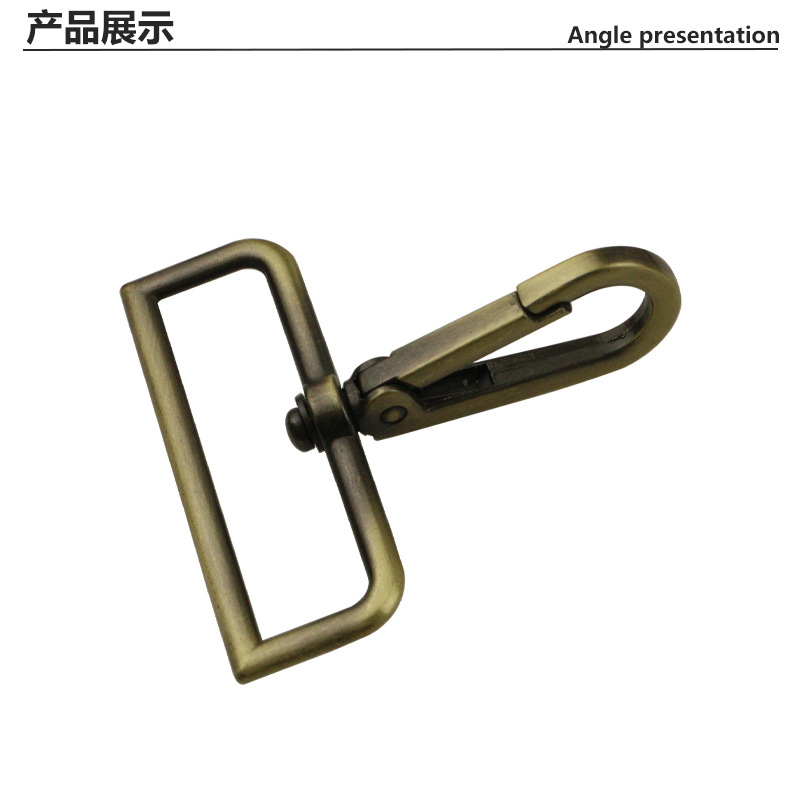 2インチのカバンの金属部品の肩ベルトのフックのアクセサリーの薄い金色のキーホルダーの大きいロブスターフックの接続ボタン