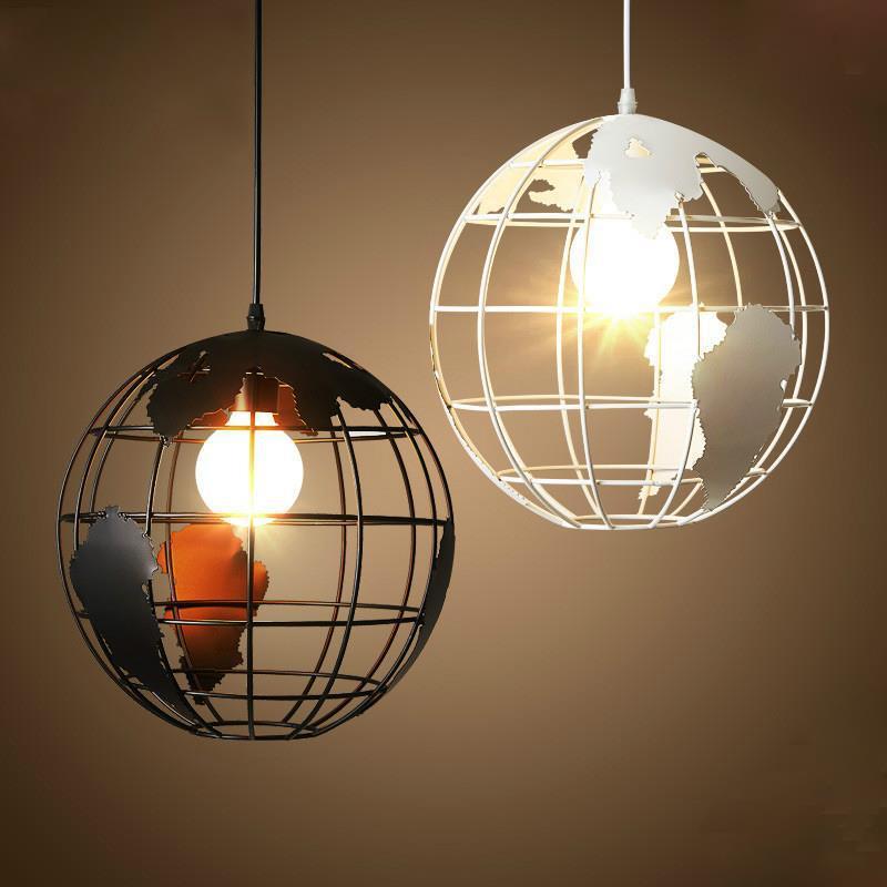 American loft Industrial style restaurant bar creative chandelier retro bar stairs aisle globe iron lamps