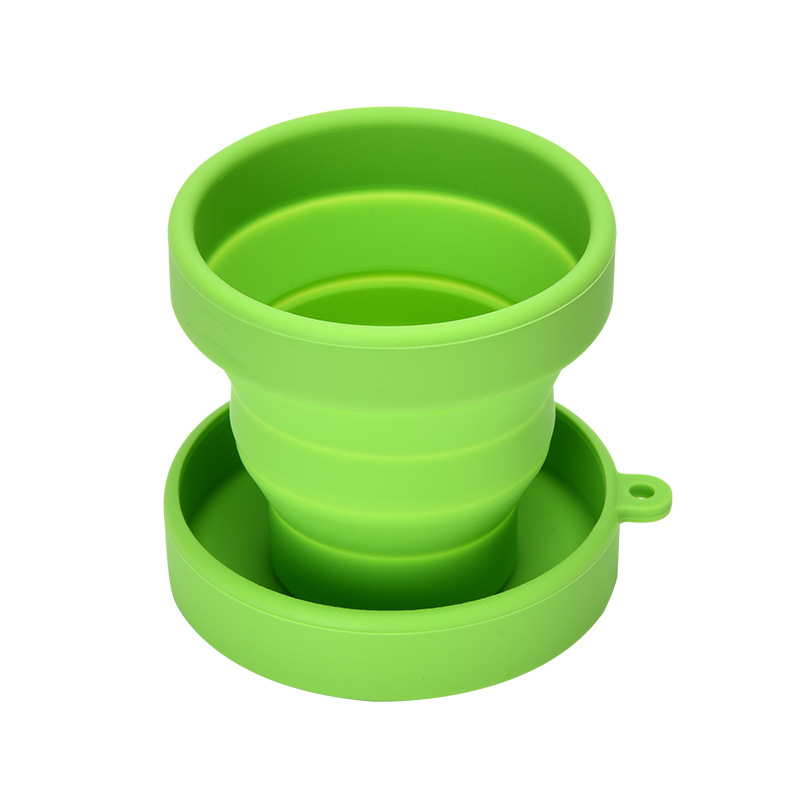 Taza de agua plegable de silicona para viajes al aire libre, taza retráctil portátil a prueba de caídas, taza de regalo de vacaciones publicitaria en stock