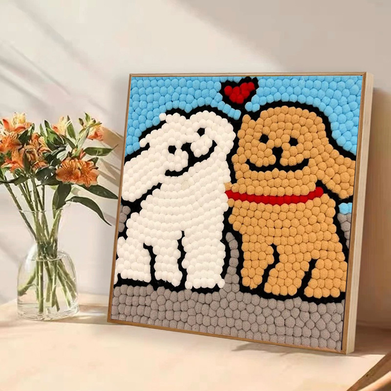 子供は毛玉をいっぱいにしてdiy手作りの材料を作って、益智玩具のアイデアを作って絵を貼ります。|undefined