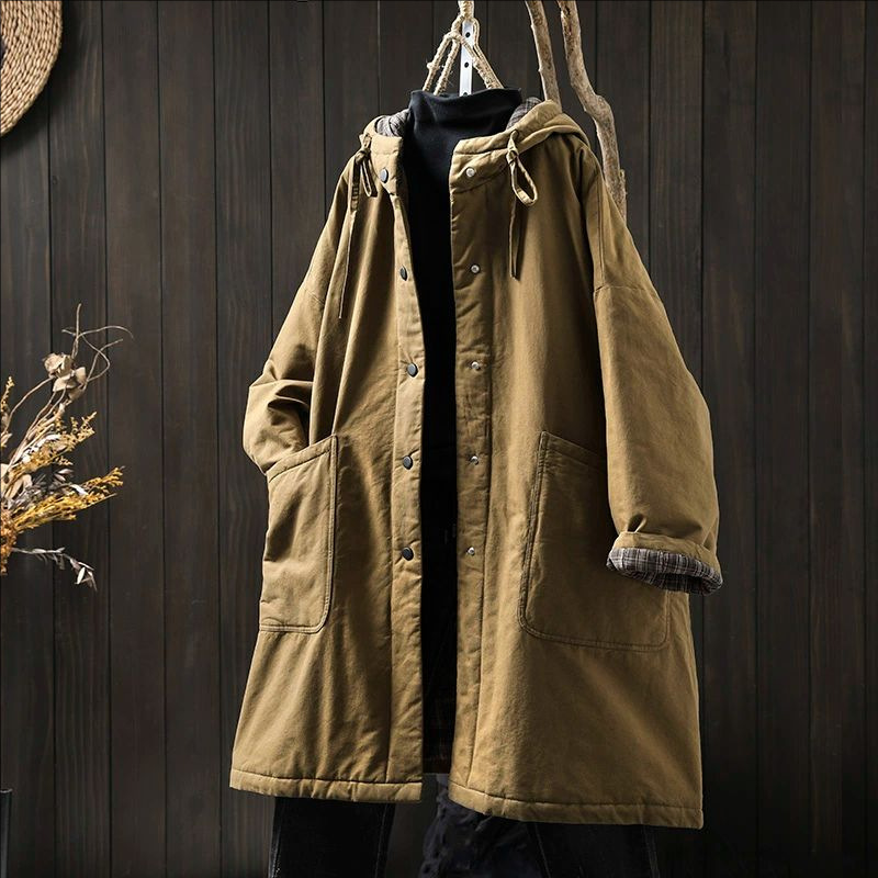 连帽棉衣 2025冬季新款 气质减龄中长款保暖棉服外套女棉袄81510