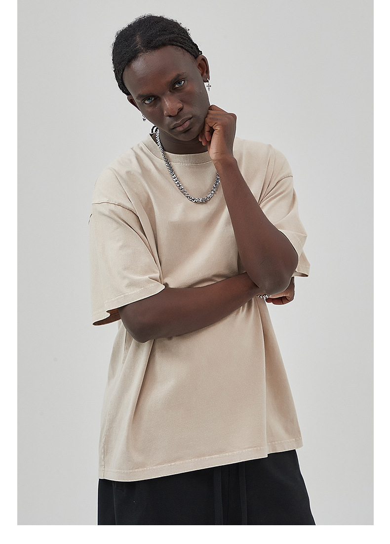 2025 Spring/Summer New Products: Stir fried Snowflake Wax Printing, Washed and Used Men's T-shirt, High Street Trendy_voghion.com