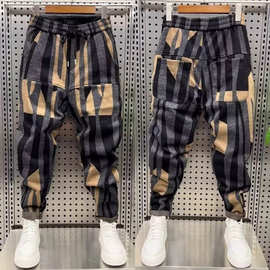 百搭休闲裤男宽松直筒休闲裤2025潮牌男束脚裤子百搭港风哈伦裤子