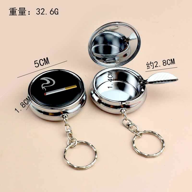 Creative Personalized Metal Ashtray Mini Portable Ashtray with Lid Bag Ashtray Bag Small Gift