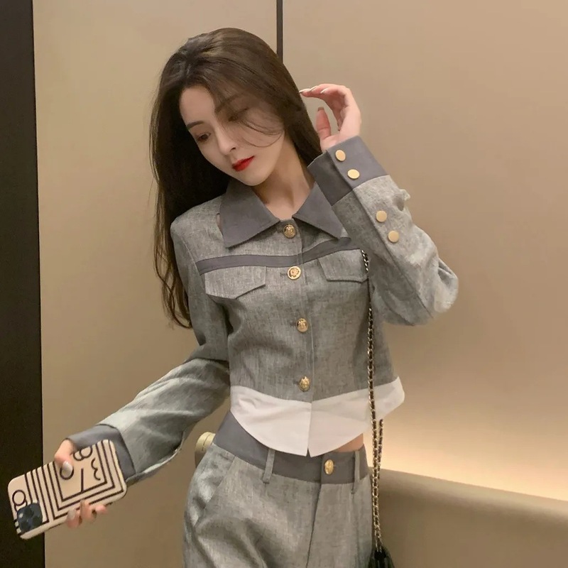 小香风时尚套装女春秋季新款炸街高级感显瘦减龄休闲阔腿裤两件套|undefined