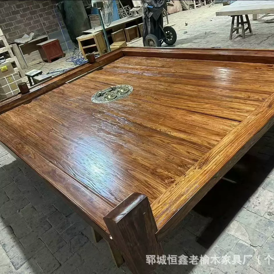 老榆木大门四合院庭院进户门别墅山庄双开门推拉门实木大门