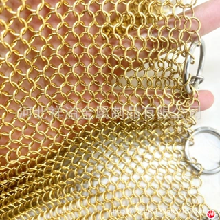 玫瑰金锁子甲圆环网不锈钢金属编织网酒店幕墙隔断吊顶金属装饰网