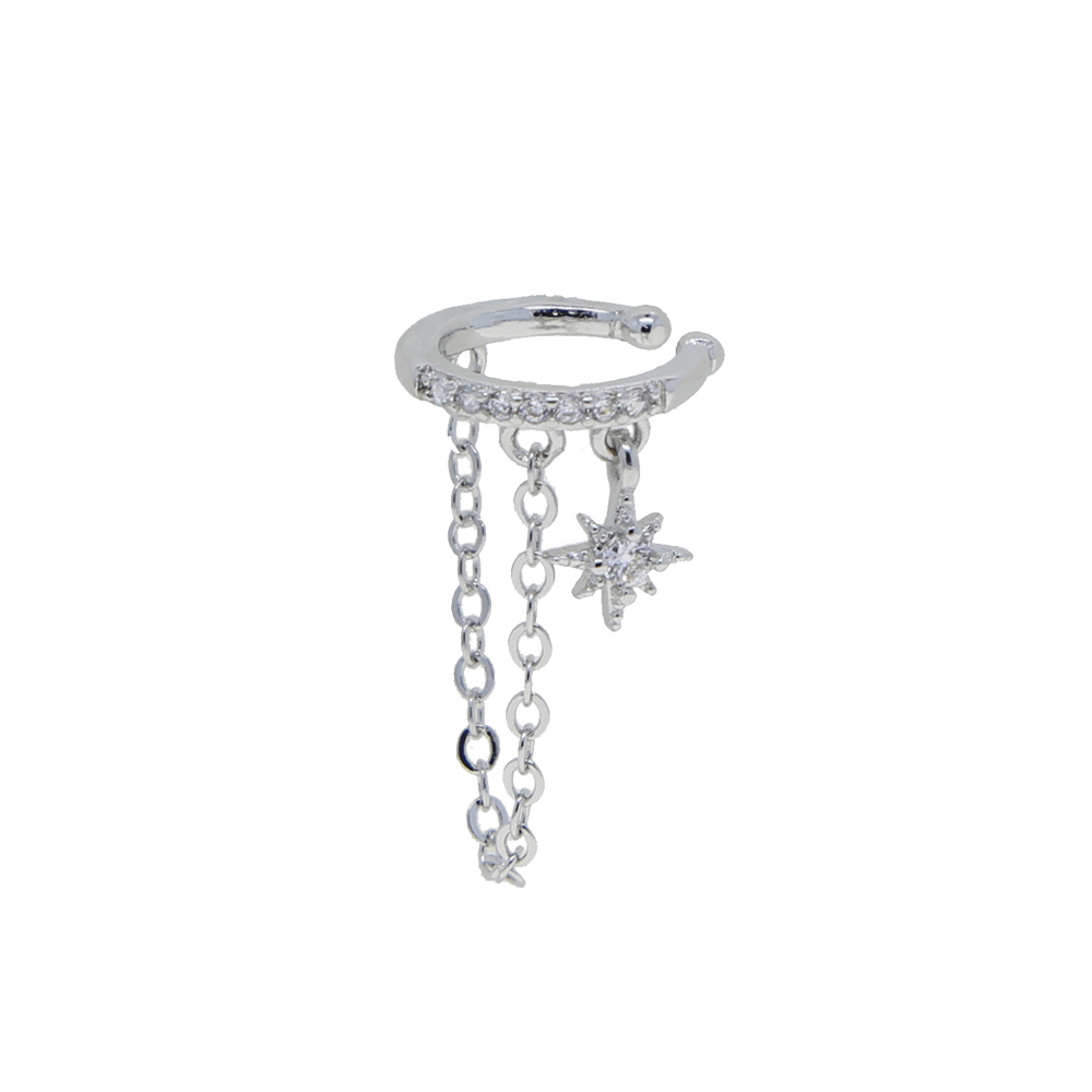 Orecchini a clip a forma di stella con zirconi per donna oro_voghion.com