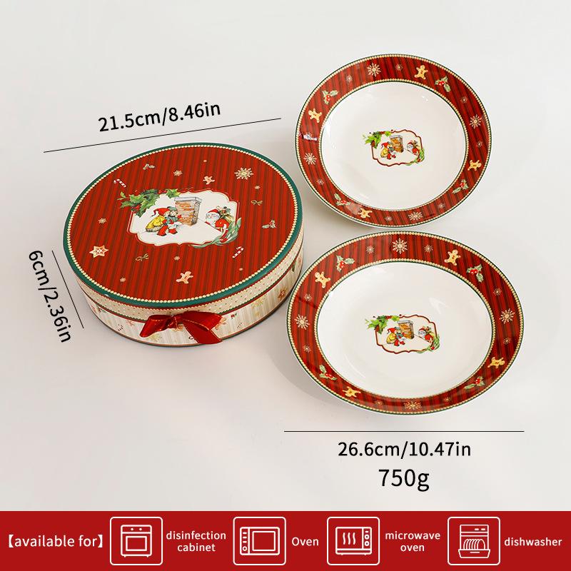 Navidad cruzada venta caliente de alta calidad simple de lujo vajilla de cerámica de Navidad platos mariposa set regalos al por mayor