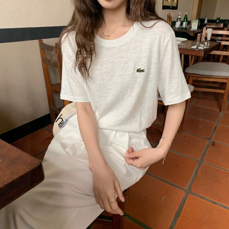 2026 Summer New Style Slim-Fit Classic Fashion Simple Women's Youthful Slimming Crocodile Print Short-Sleeve T-Shirt 2026 Summer New Style Slim-Fit Classic Fashion Simple Women's Youthful Slimming Crocodile Print Short-Sleeve T-Shirt