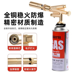 All-Copper Spray Gun Double Ignition Cassette Spray Gun Household Hair-Burning Portable Igniter Multi-Function Gas Blowtorch