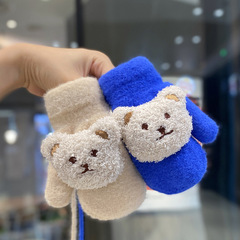 兒童手套秋冬新款男童可愛保暖女童連指掛脖加厚冬季寶寶防寒手套
