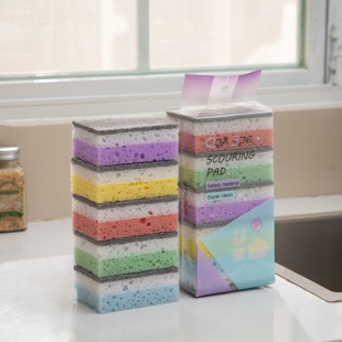 Kitchen dishwashing sponge scouring pad seaweed sponge scrubbing bowl brush pot sponge scouring pad honeycomb cleaning sponge block