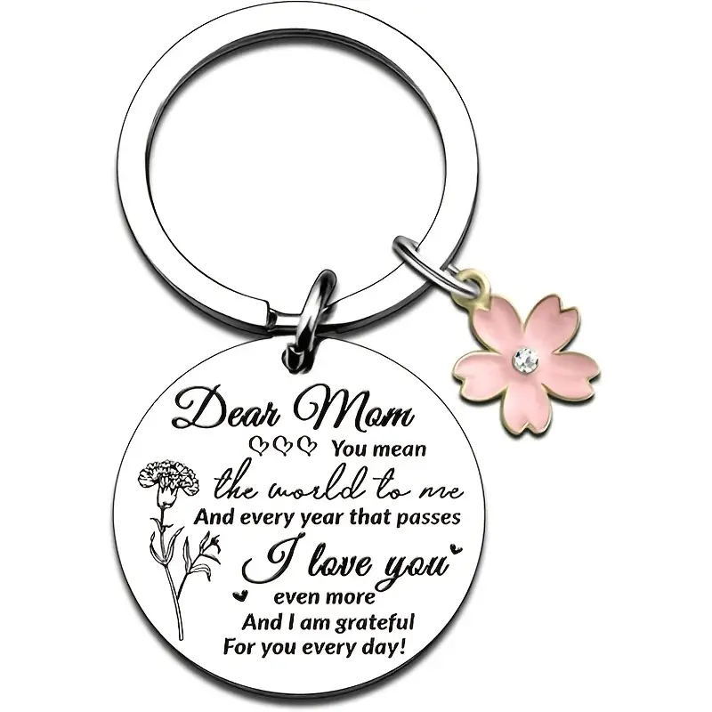 11g Weight Bag Pendant, Memorial Keychains Classification 1 Piece Quantity Festival Occasion MAMA Letter Flower 201 Stainless Steel Alloy Polishing Carving Mother'S Day Women's Bag Pendant Memorial Keychains