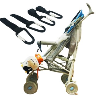 Mother and Baby Stroller Hook Mommy Bag Pendant Metal Carabiner Stroller Accessories Velcro Hook Wholesale