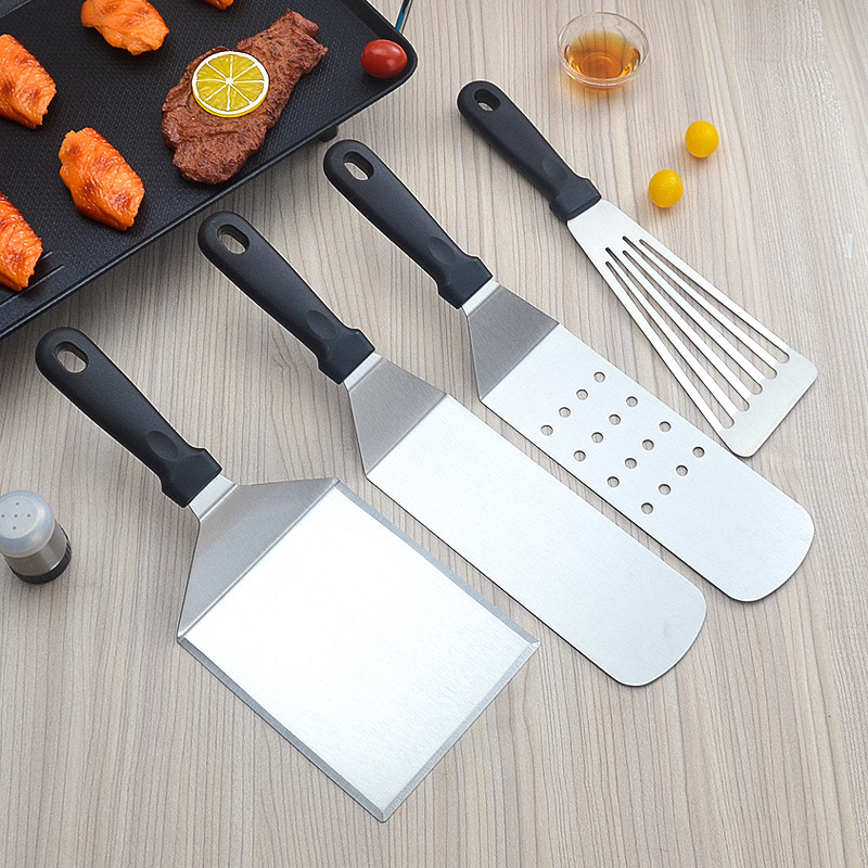 Stainless steel cooking shovel frying shovel teppanyaki shovel fried ice flat shovel steak shovel hand-held cake shovel pancake noodle cutter