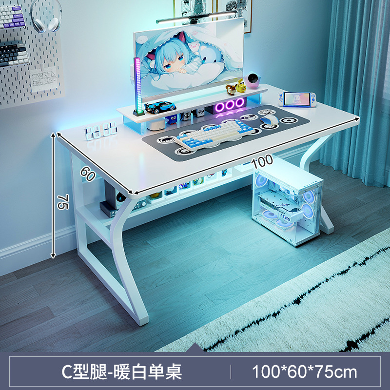 Escritorio blanco para computadora mesa de estudio oficina o gaming diseño simple y estable para uso doméstico