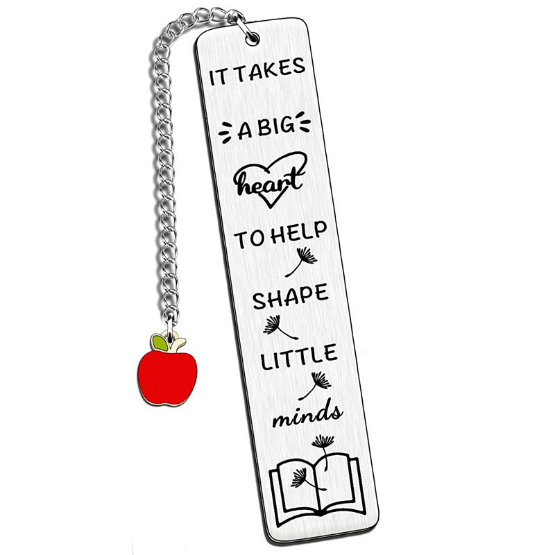 Marcadores de acero inoxidable europeos y americanos Regalos de la temporada de graduación Grabado con láser Gracias Regalos del día del maestro Libro Marcadores de metal