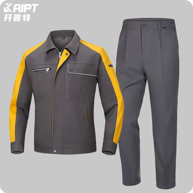 Трансграничная рабочая одежда на молнии, костюм, мужской подходящий цвет, пальто с длинными рукавами и принтом логотипа, чехол из полиэстера, хлопчатобумажная Спецодежда, мастерская, ремонт машин, одежда