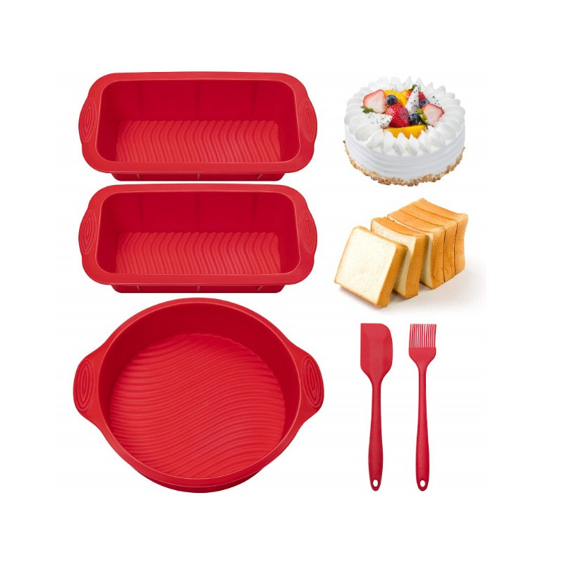 Molde de la torta de silicona traje de alta temperatura resistente para hornear pan en stock al por mayor molde de la torta de 10 pulgadas raspador transfronterizo para hornear image 8