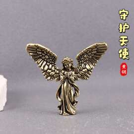黄铜守护天使复古铜爱神丘比特雕像小饰品摆件桌面装饰家饰品批发