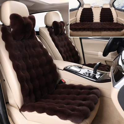winter figure plush cushion plush | Wool pad - brown-car-with-five-seats-2-headrests