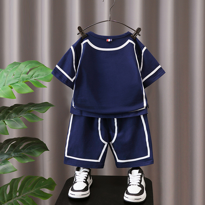 Conjunto de Verano para Niños 3370, Estilo 2026, Ropa Infantil de Manga Corta, Ropa Deportiva para Niños, Estilo Coreano Moderno image 5