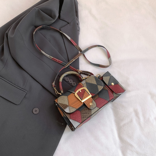 Candy-colored summer minimalist retro trendy cool crossbody shoulder handbag small square bag for women