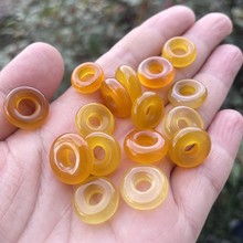 冰透黄玉髓平安扣挂件 中国风玛瑙玉扣怀古DIY手链项坠配饰批发